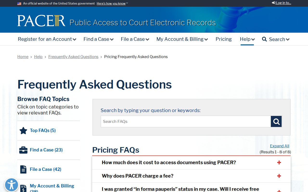 St. Helena Parish court docket federal PACER pricing information
